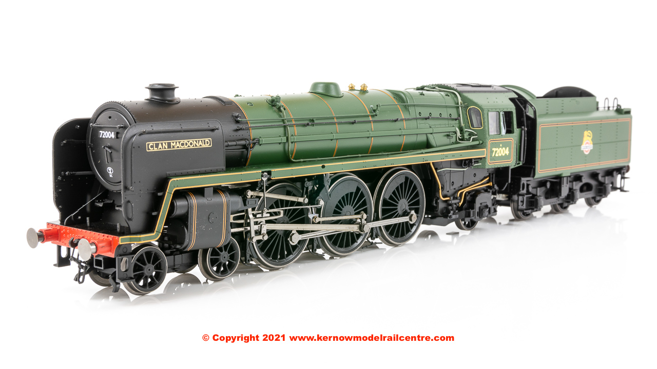 R3995 Hornby Clan Std 6MT 4-6-2 Steam Loco number 72004 "Clan MacDonald" in BR Green livery with early emblem - Era 4
